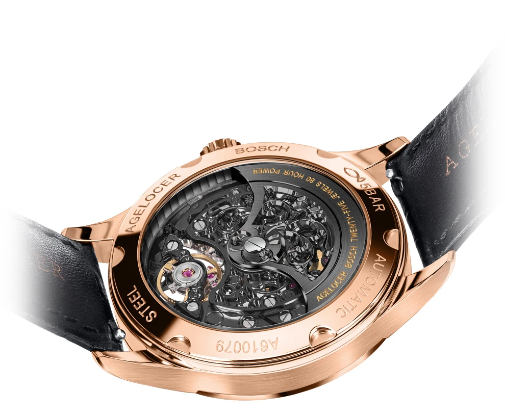 AGELOCER Reloj швейцарские черные мужские часы-скелетоны кожаные спортивные часы запас хода 80H часы наручные часы Relogio Masculino