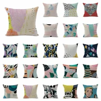 geometric creative home decorative throw cotton linen pillow case sofa waist cushion cover