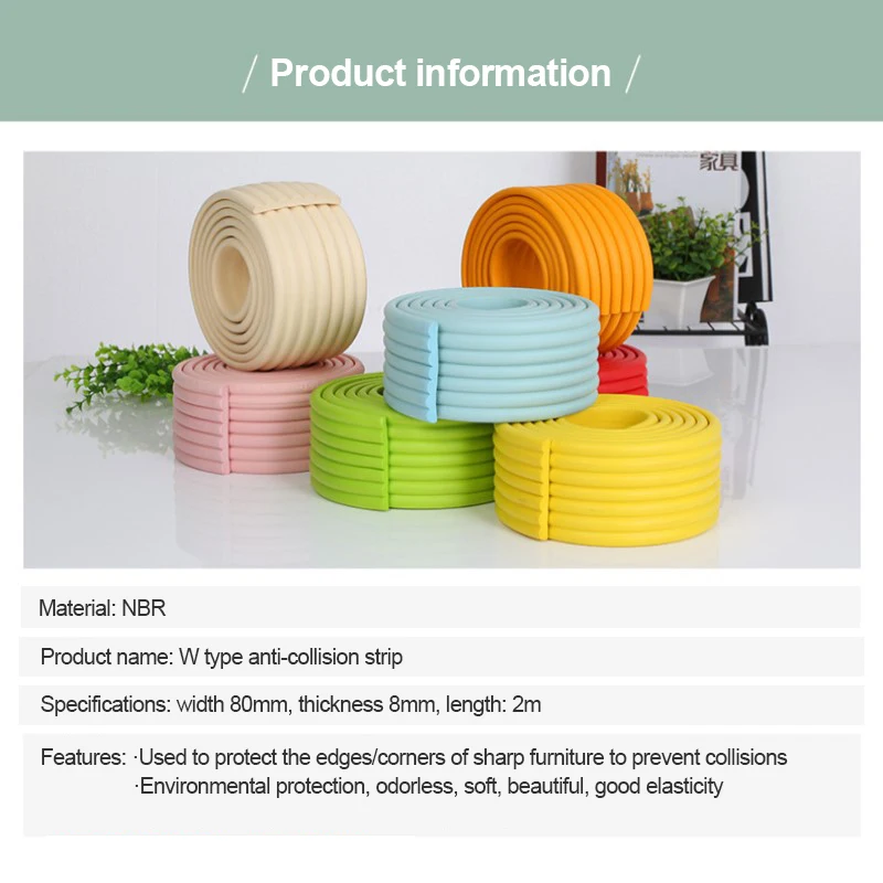 2M Edge Corner Guards Baby Safety Protection Foam Strip W Type Table Desk Protective Cover For Home Accessory | Мать и ребенок