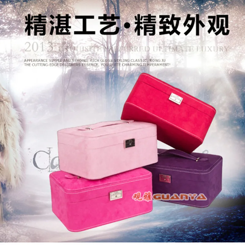

High-end wooden jewelry box 2 layers velvet jewelry storage box with mirror Christmas gift, Easter gift, New Year gift
