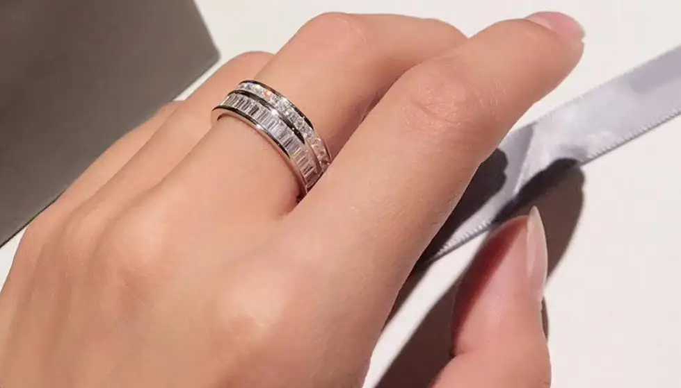 Кольцо из стерлингового серебра 925 пробы с кристаллами романтические блестящие