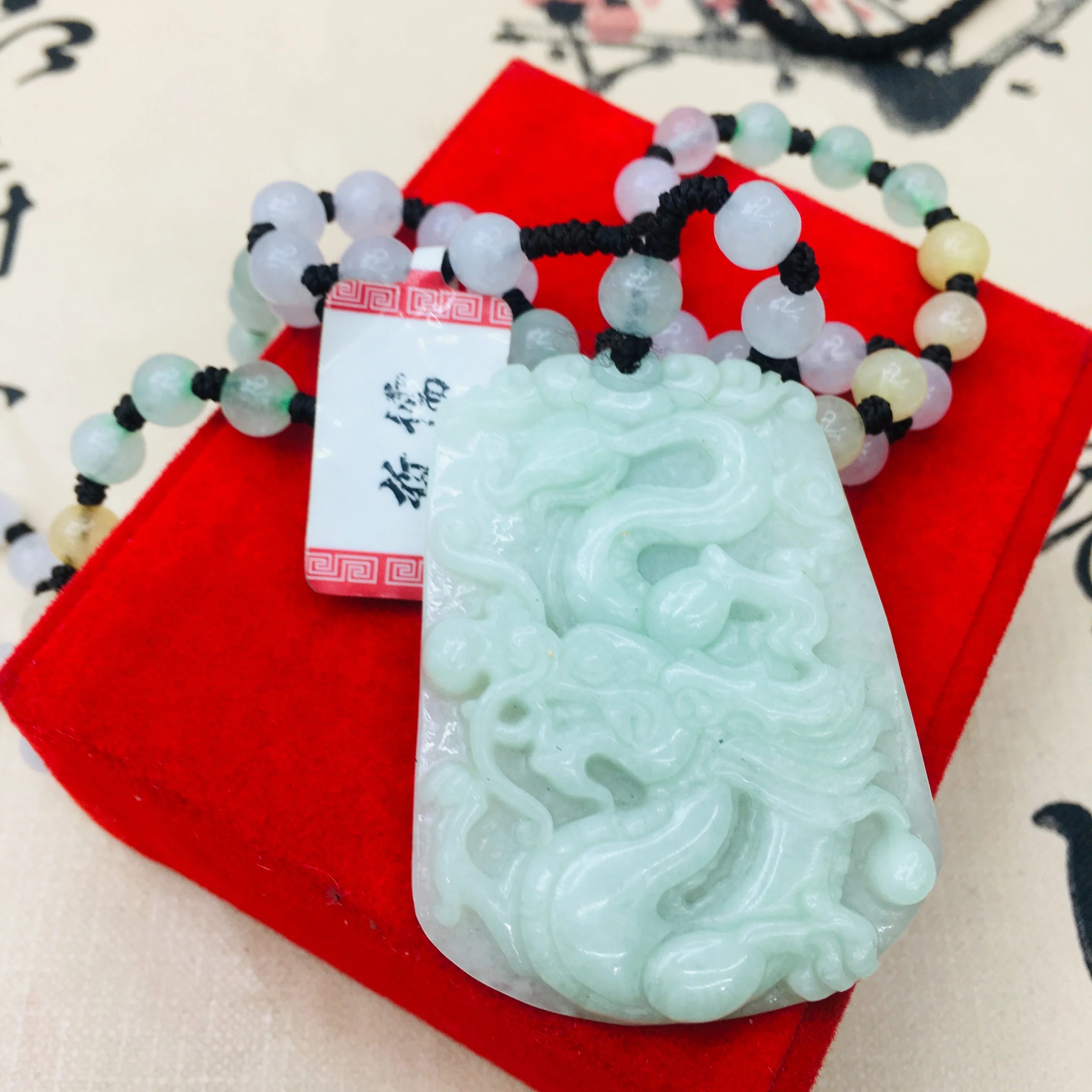 Натуральный Изумрудный нефрит ручной работы резной Зеленый Большой дракон кулон