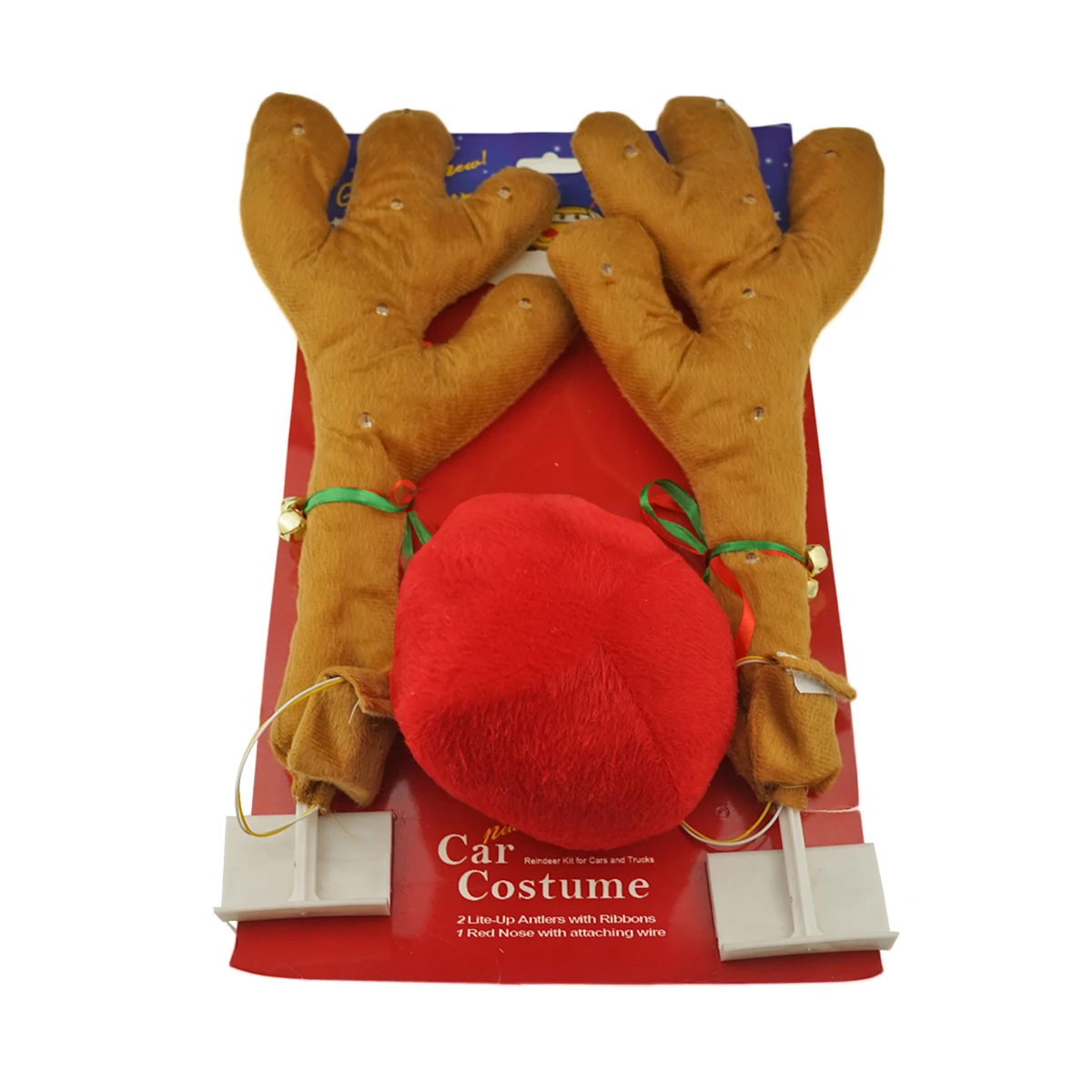 Авто светодиодный светильник рога красный нос Rudolph оленей автомобильный Декор костюм с грузовиком Рождественское украшение