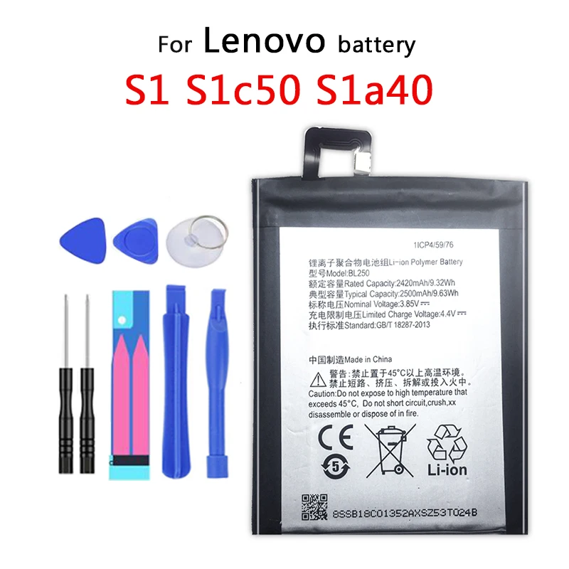 BL250 2420 мАч для Lenovo VIBE S1 S1c50 S1a40 литий полимерный аккумулятор S1a40|Аккумуляторы