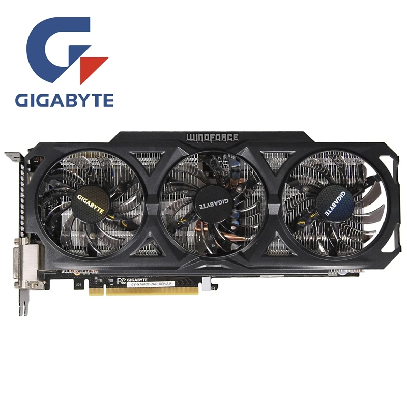 Видеокарта Gigabyte GTX 760 2 ГБ NVIDIA GTX760 Гб видеокарты GPU для настольного ПК экран
