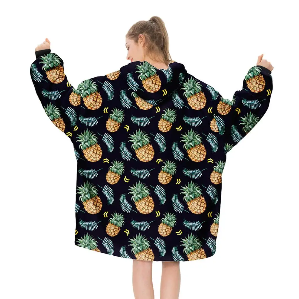 

Oversized Wearable Blanket One Size Fits All Hooded Sweater