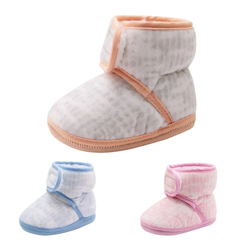 Ботинки для маленьких мальчиков и девочек теплые модные Нескользящие зимняя