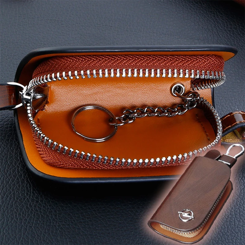 

Car Remote Key Case Leather Auto Key Wallet Keychain Holder Accessories For Opel Insignia Astra Corsa Vectra Omega H J Zafira
