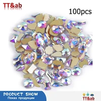 alien crystal mixed rhinestones nail art decorations white ab sparkly stones manicure decorations diamonds accessories100pcs