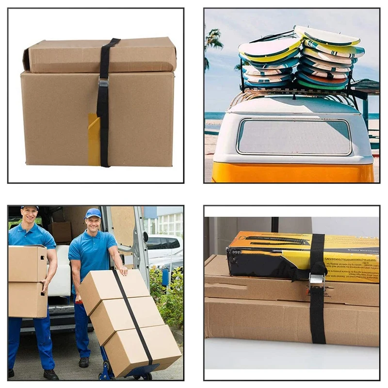 

10Pcs Lashing Straps 16 Feet Heavy Duty Cam Buckle Kayak Tie Downs Straps for Truck, Kayak, Boat