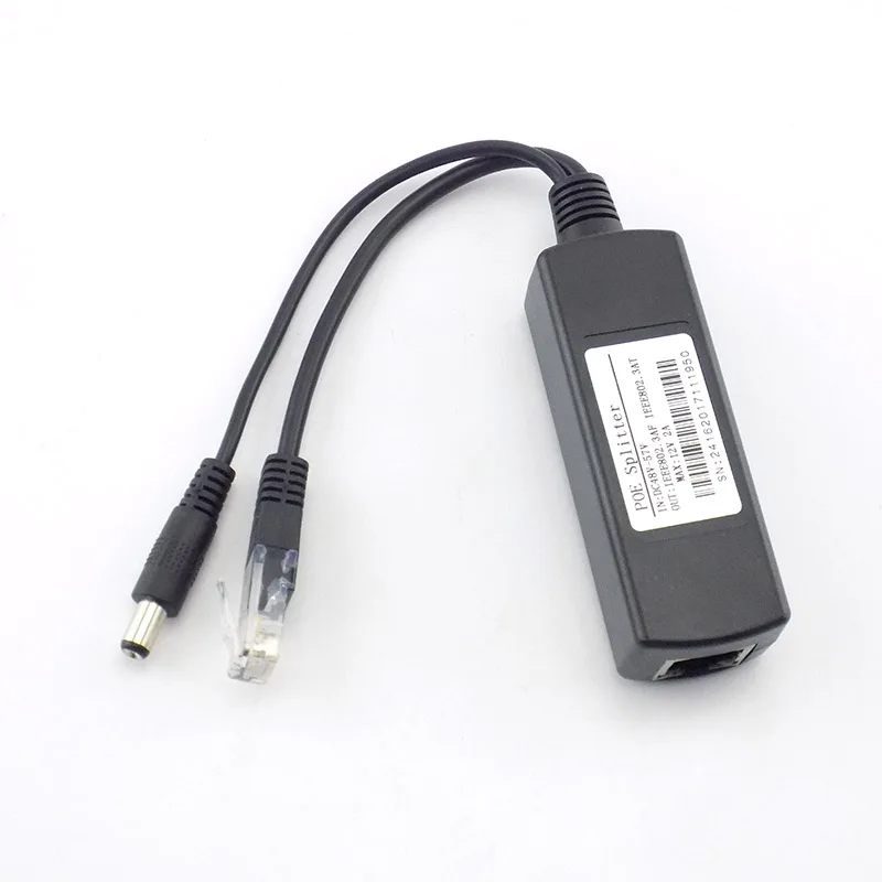 

48V To 12V POE Connectors Adapter Cable Power Over Ethernet POE Splitter Injector Power Supply For IP Camera