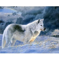 diy embroidery snow wolf 5d full square diamond painting craft corss stitch diamond canvas painting kit home living room decor
