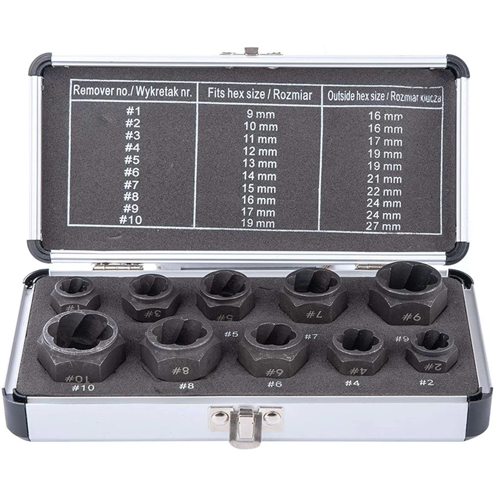 10 шт. инструменты для удаления поврежденных болтов и гаек 9-19 мм | Обустройство