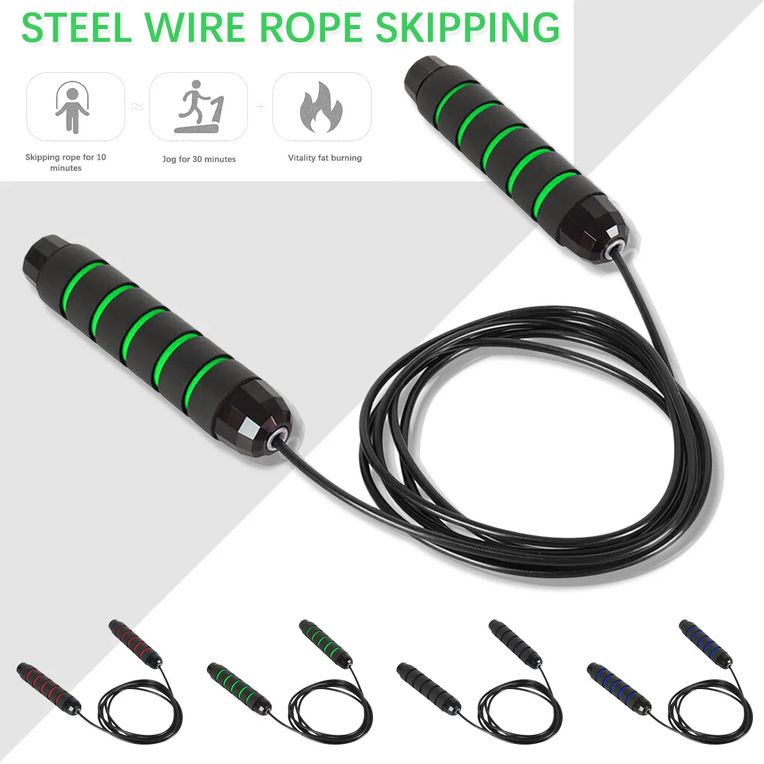 Springtouw Verstelbare Draad Springtouw Met Bal 3 M Lagers Anti-Slip Handvat Touwtjespringen Fitness Vormgeven Cross training Gym Springtouw Verstelbare Draad Springtouw Met Bal 3 M Lagers Anti-Slip Handvat Touwtjespringen Fitness Vormgeven Cross training Gym