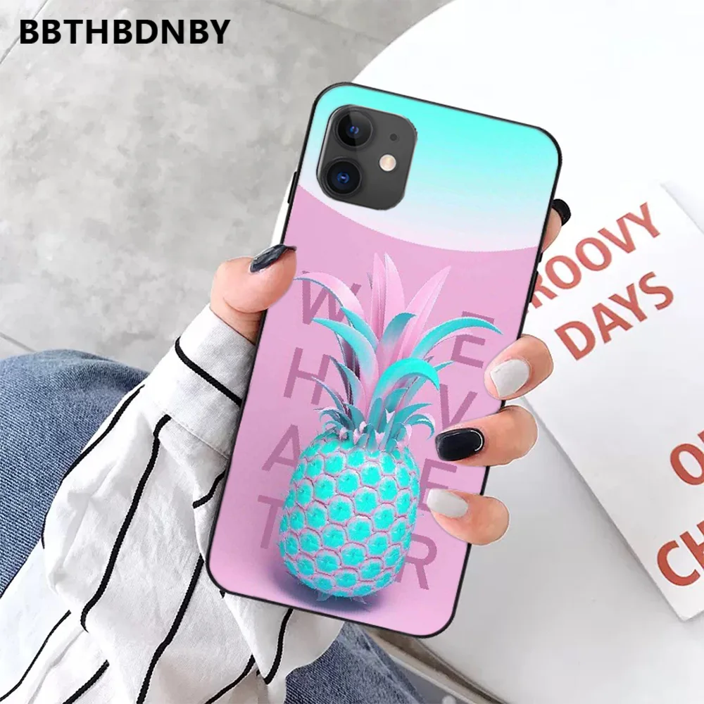 Ананас кактус авокадо черный ТПУ мягкий резиновый Телефон чехол для iPhone 5 5S SE 5C 6 6S