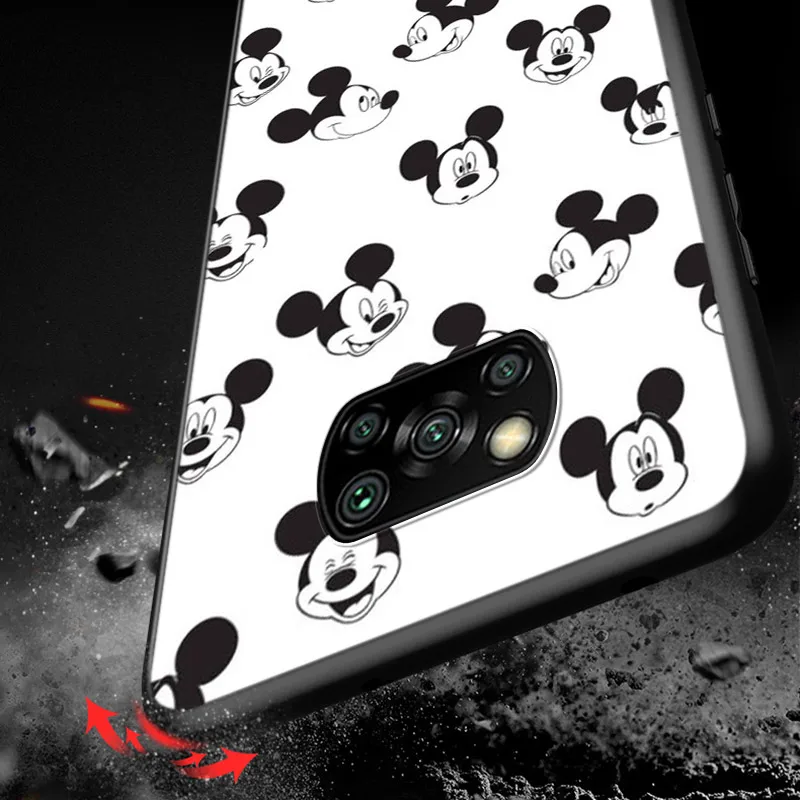 Mickey and Minne BFF For Xiaomi Poco M4 X4 X3 F3 GT NFC M3 C3 M2 F2 F1 X2 Pro Mi Mix3 Silicone Black Phone Case Coque Capa