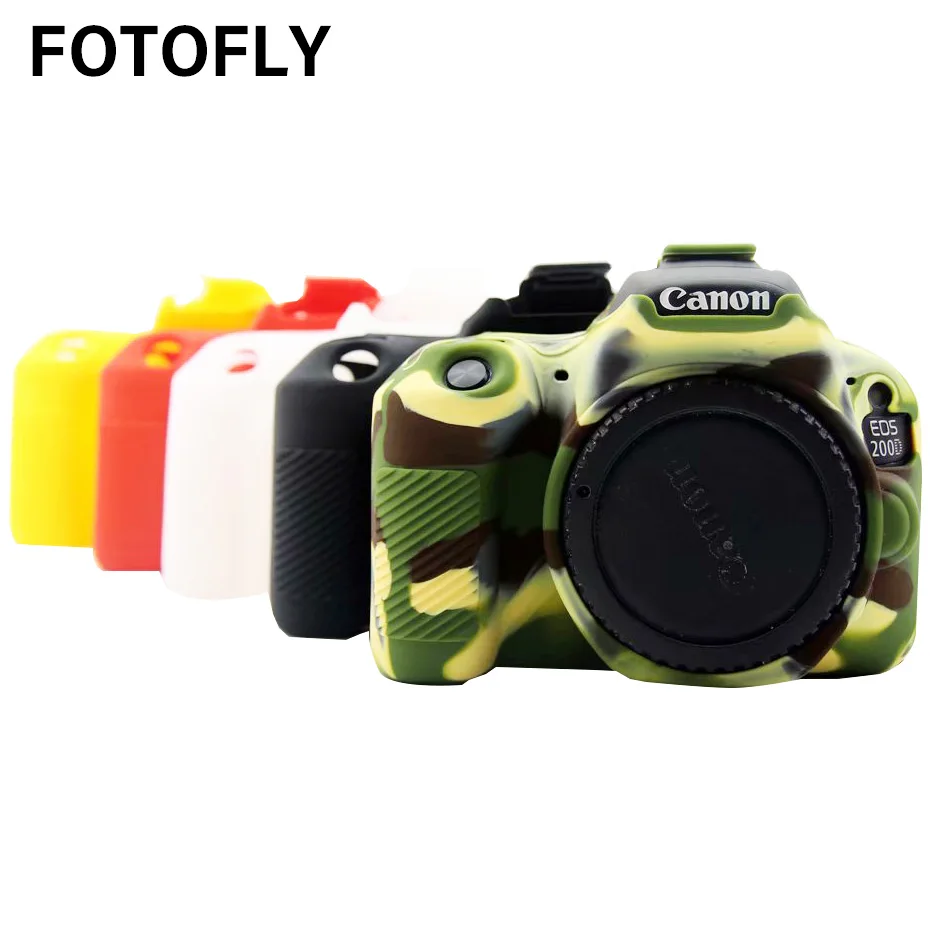 FOTOFLY сумки для камеры Canon EOS 200Dii мягкий силиконовый чехол цветная резиновая крышка