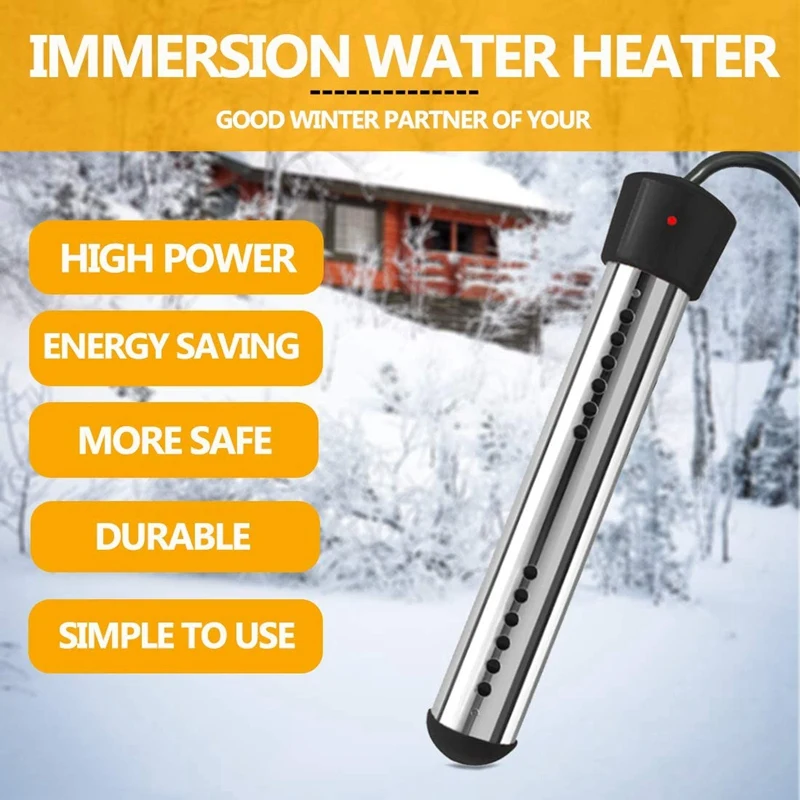 

HAEGER-Immersion Heater,Portable Electric Water Heater with Stainless Steel Guard,Submersible Hot Water Heater for Pool,Us Plug