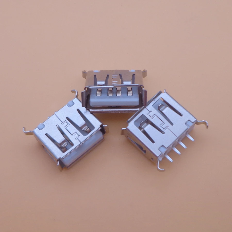 100 шт. гнездовой USB-разъем PCB штекер USB типа A вертикальный разъем 180 градусов