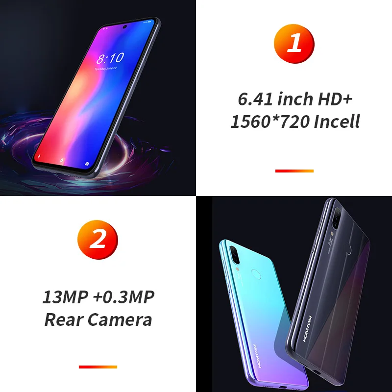 HOMTOM P30 Pro, 4 Гб ОЗУ, 64 Гб ПЗУ, Восьмиядерный мобильный телефон, 6,41 дюймов, полный дисплей, 13 МП, задняя камера, смартфон, отпечаток пальца