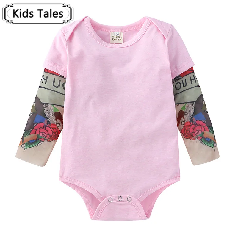 Осенний хлопковый боди для новорожденных мальчиков Одежда с принтом в виде