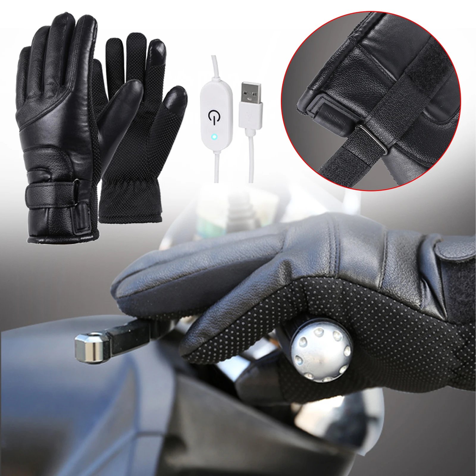 

Winter Electric Heated Gloves Waterproof Windproof Cycling Warm Heating Touch Screen USB Powered Heated Gloves Christmas Gift