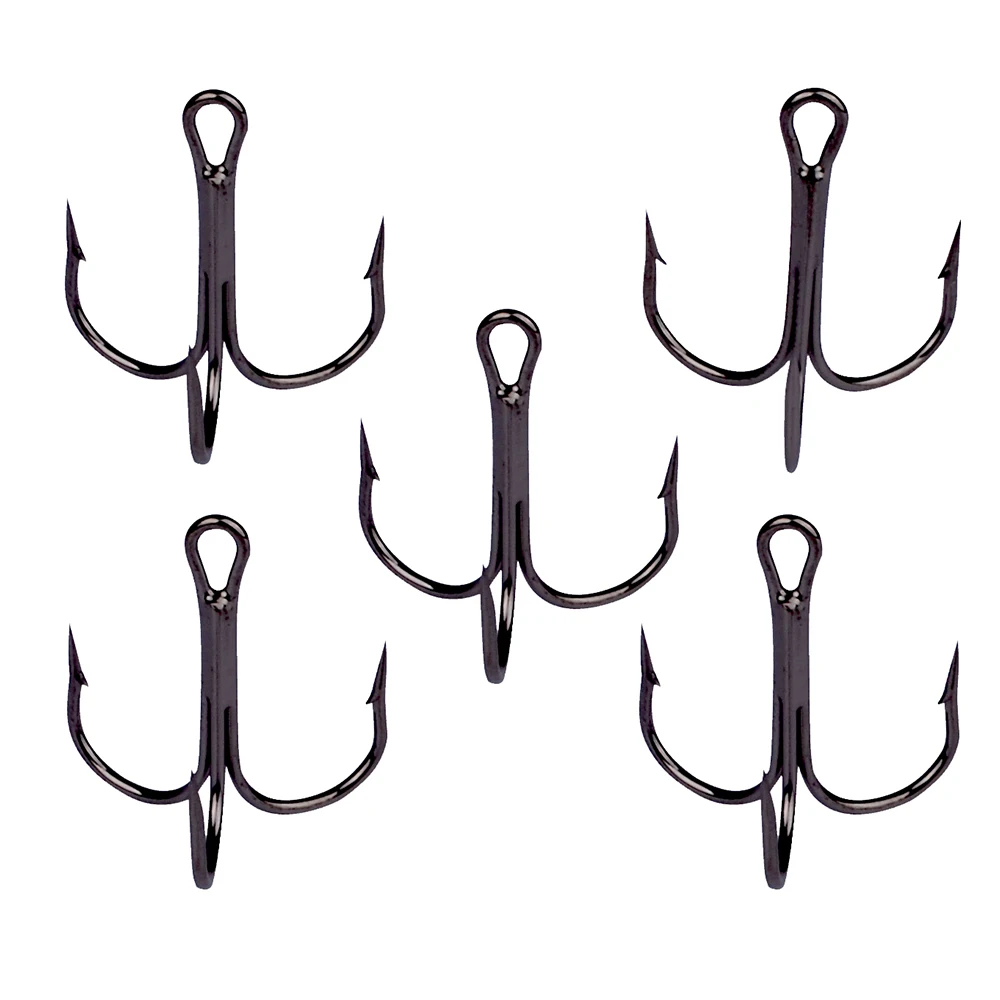

Fishing Hook 50pc/Lot 2/4/6/8/10/12# High Carbon Steel Treble Hooks Fishing Tackle Black/Sliver Fish Hook
