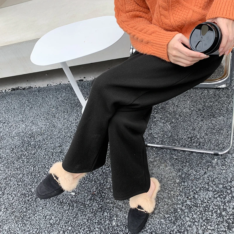 

Limiguyue Spring Loose Female Casual Corduroy Pants Women Elastic High Waist Pockets Wide Leg Trousers Pantalon Plus Size K335