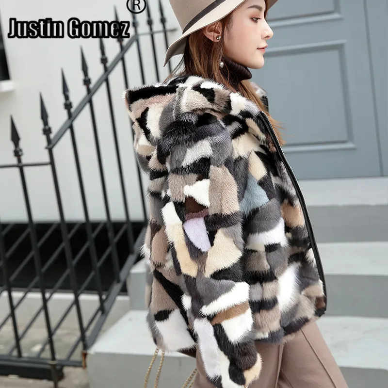 

SHop Our New mink Fur Series High-end Fashion High-quality Coata Loose Stitching Natural Mink Hooded Jackets abrigos para mujer