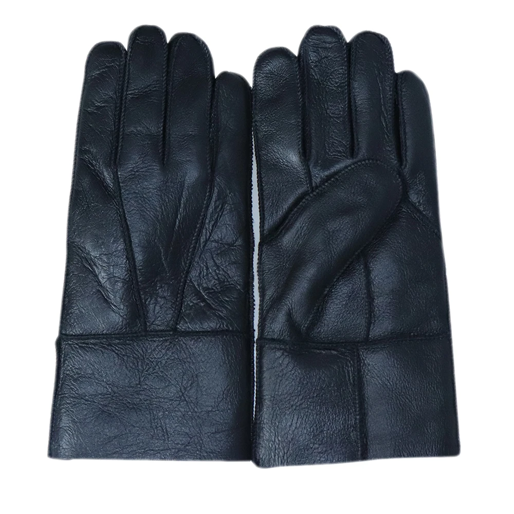 Зимние кожаные перчатки теплые мужские из овечьей кожи действительно овечья