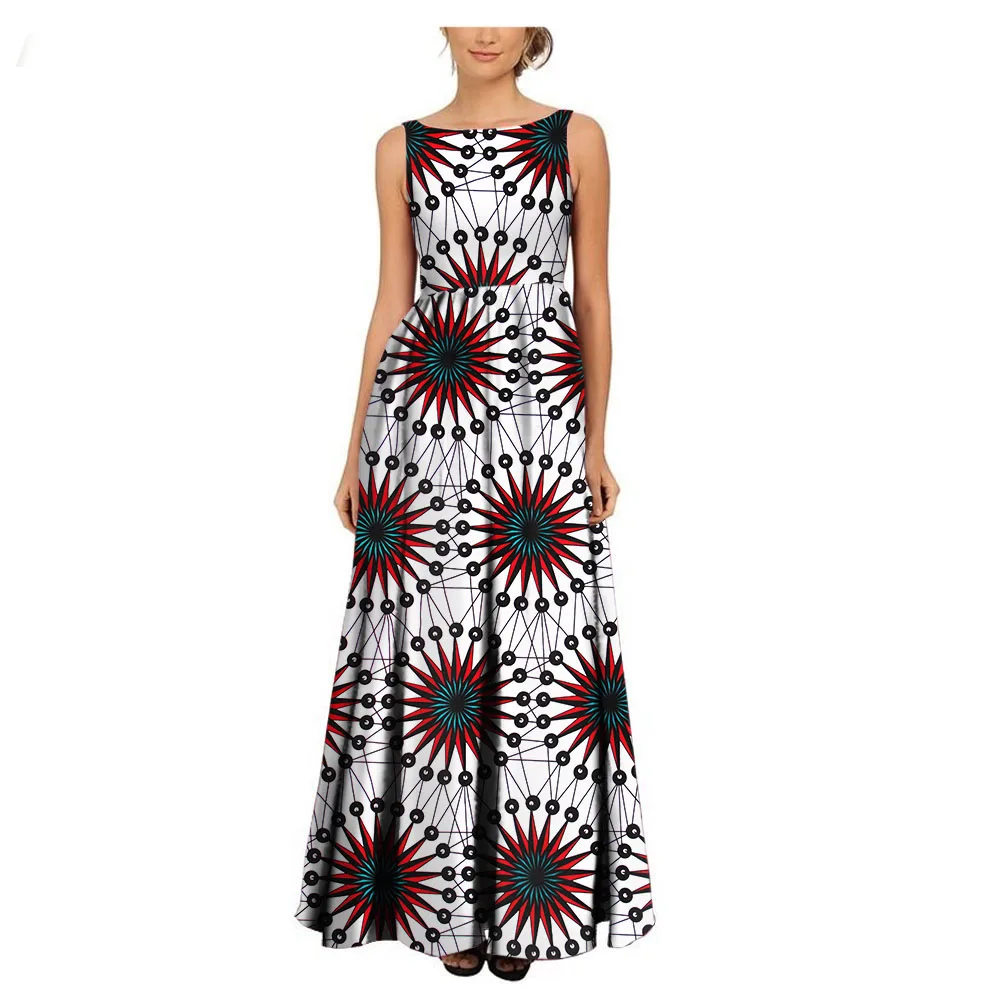 AFRIPRIDE 2018 women fashion ladies dress Private Custom sleeveless pleated maxi ankle-length cotton party dresses A722563 | Женская