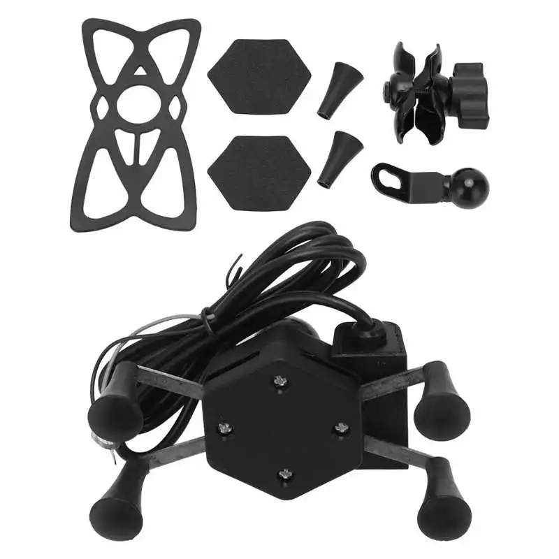 Нескользящий Резиновый держатель для телефона X-образной формы с USB-зарядкой |