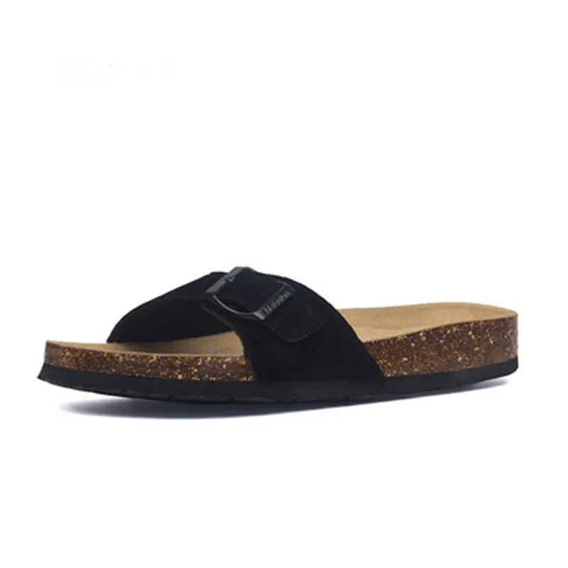 Сандалии мужские Ортопедические из пробки шлепанцы без застежки Классические