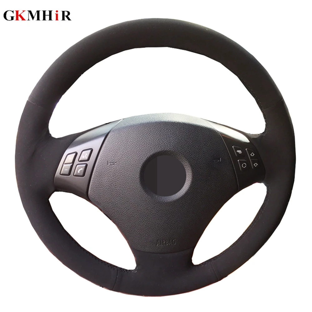 Черный чехол рулевого колеса автомобиля Обёрточная бумага из замшевой кожи для