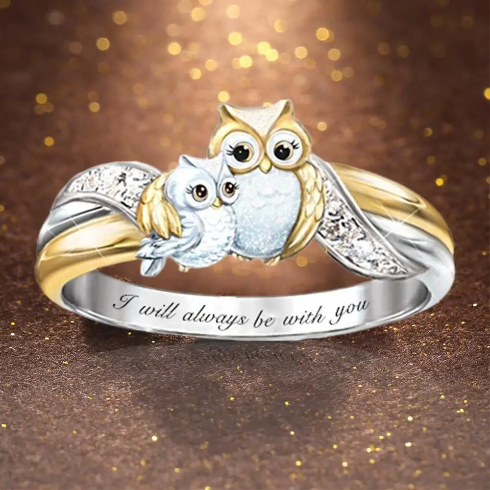 

Lovely Cartoon Animal Owl Rings women Ring 2021 New Cute Birthday Gifts Fashion Jewelry gift for women