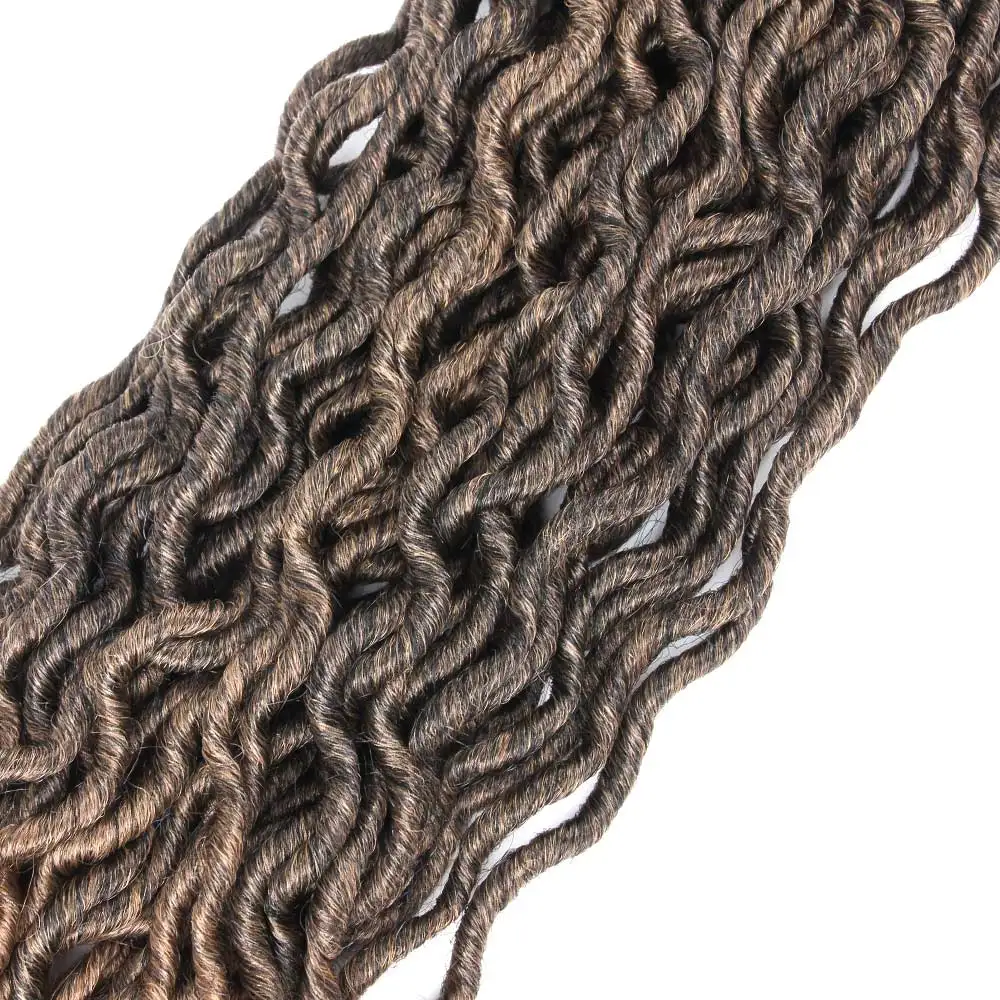 Pageup 24 18 дюймов богиня искусственные локоны в стиле Crochet косы волосы эффектом деграде(переход от темного к синтетические вьющиеся дреды, накладные волосы на заколке для Для женщин