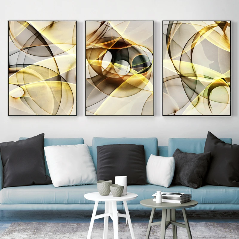 

Abstract Canvas Painting Lrregular Golden Lines Winding Pattern Wall Art Poster Modern Decoration Print Pictuers Nordic