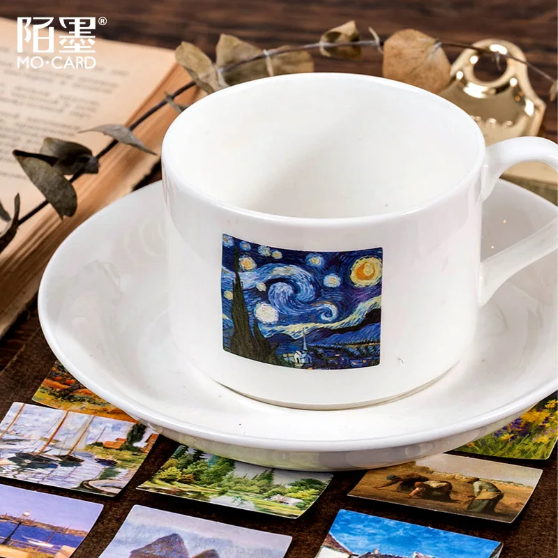 

46pcs/bag The World of Oil Painting Stationery Stickers Label Travel Sticker Diy Scrapbooking Diary Planner Albums Decoration