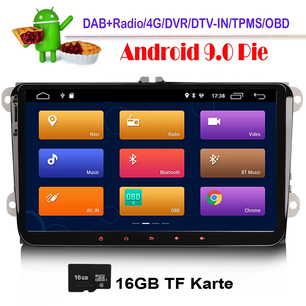 9&quot Android 9.0 Touch screen GPS Navi Bluetooth dab Autoradio Wifi Stereo for VW Transporter T5 T5.1 Tiguan Touran Scirocco Mk3 |