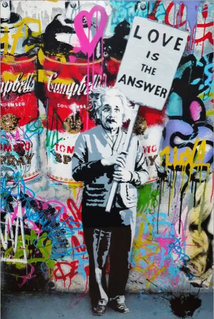 01 Banksy Art "Love Is The Answer", Картина на холсте, Настенная картина, плакат, украшение для дома, для гостиной - Цвет: 01
