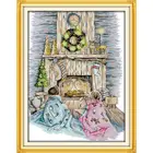 Набор для вышивки крестиком 14CT 11CT, Набор для вышивки тканью и нитками на Рождество, украшение детской комнаты