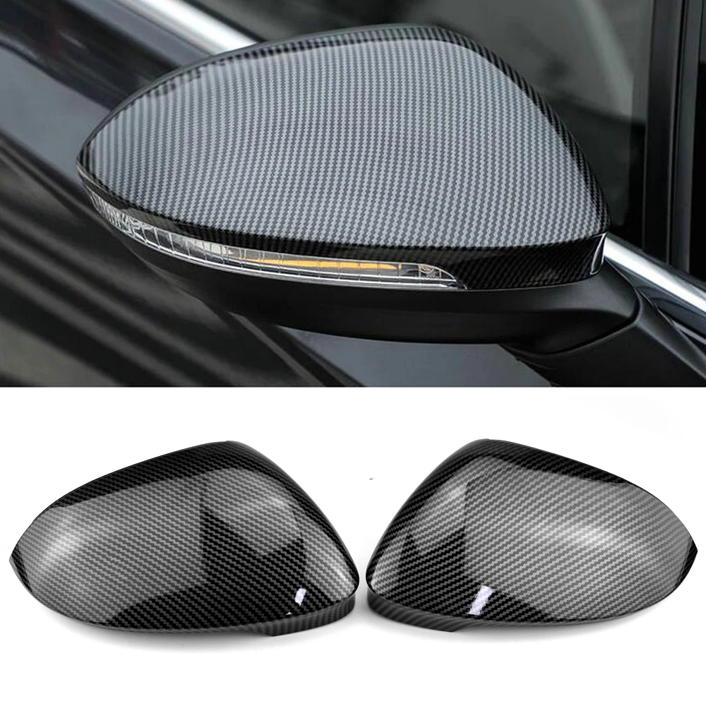 

High quality carbon Look black and Bright black Car Rearview mirror housing cover for vw GOLF 8 MK8 2020 2021