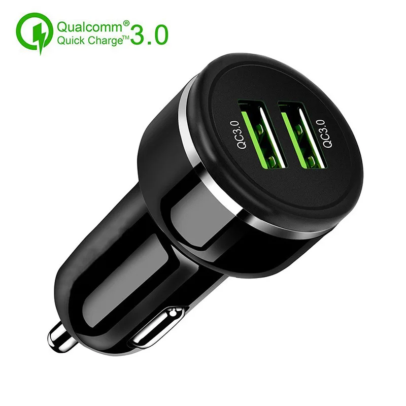 

Dual Qc3 0 Car Charger Fast Charge Dual Usb Qc3.0 Car Charger 12-24V
