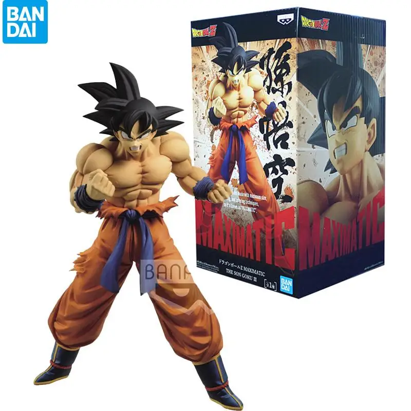 

26CM BANDAI Dragon Ball Z MAXIMATIC Black Hair Son Goku Action Figure Collection Model Toy For Kids Gifts
