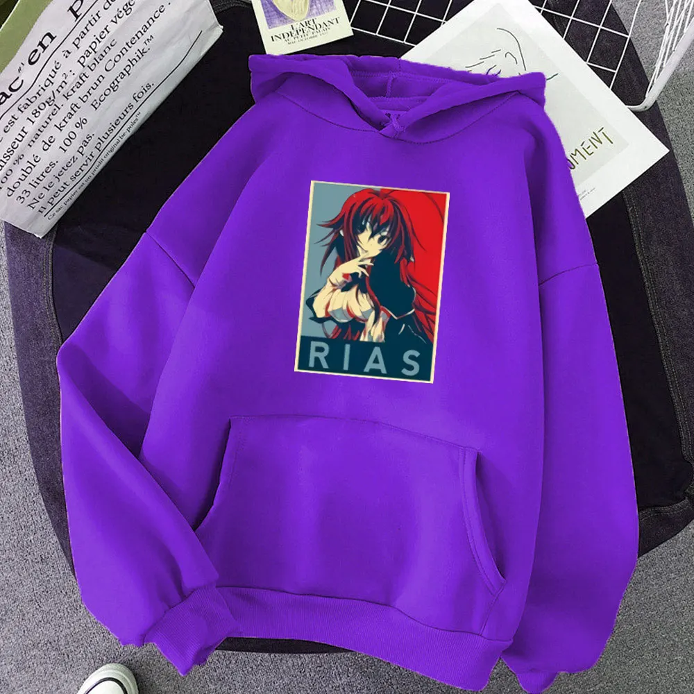 

High School Dxd - Rias Team Black Hoodie women Eldertee Anime Hoodies Unisex spring Streetwear Loose casual hooded sweater women