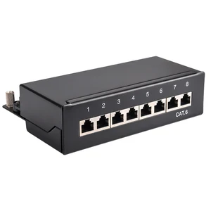 mini desktop cat 6 8 port patch panel full shielded available for wall mounting bottom plate with wall mount screw holes free global shipping