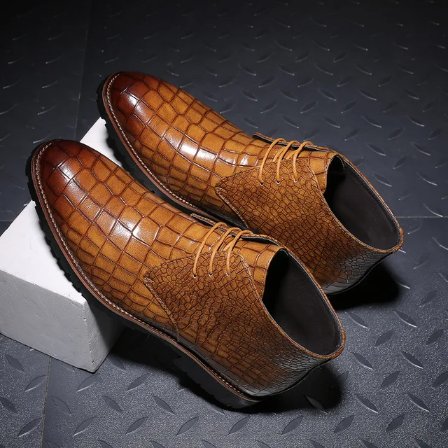 

Mens Boots Leather Shoes Men 2019 Autumn Winter Shoes for Men Lace Up Martin Boots Men Casual Shoes Motorcycle Boot Plus size 48