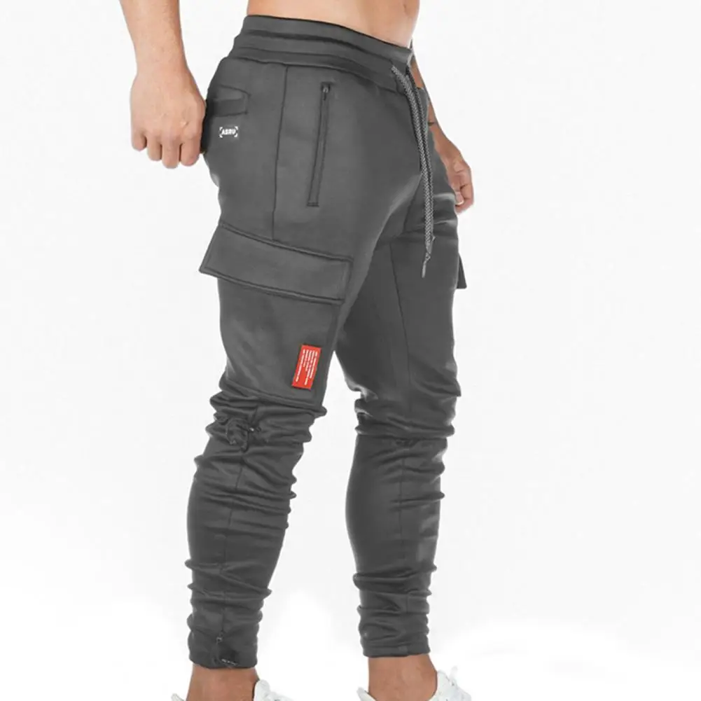 Брюки-карго мужские с завышенной талией много карманов глубоким шаговым швом