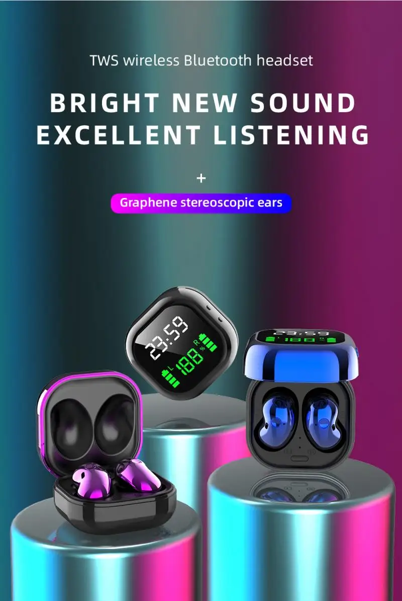 Wireless Earphone for Samsung S6 Plus True Stereo 8D V5.1 Bluetooth With Microphone Handsfree Earbud pk R175 Buds R180 | Электроника
