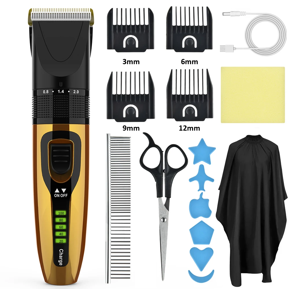 Electric Hair Clipper Set Low Noise Trimmer Cutting Machine Beard Shaver Trimer For Men Barber Hairs Shaving comb scissors | Красота и